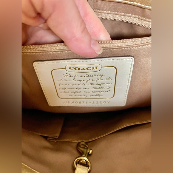 Coach Signature Tan Monogram Floral Appliqué Shoulder Bag - Picture 5 of 5